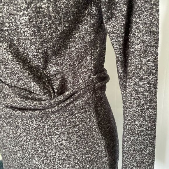 Athleta Charcoal Heathered Side sinched Long Sleeves Dress Coverup - Picture 4 of 8